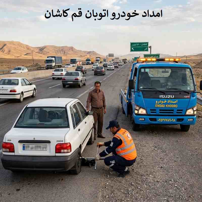 امداد خودرو قم کاشان
